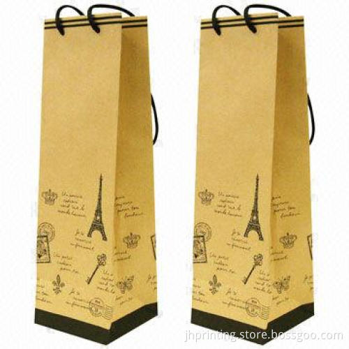 Paper Gift Bag for Wine, Made of 200gsm Kraft Paper, OEM Orders are Accepted